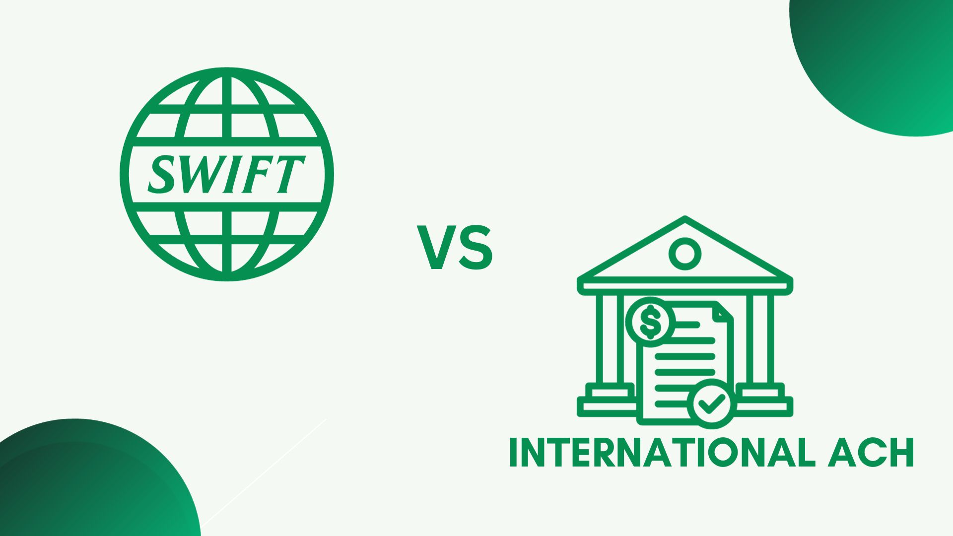 difference between International ACH and SWIFT